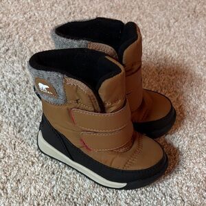 Sorel Kids Tan and Black Winter Boots